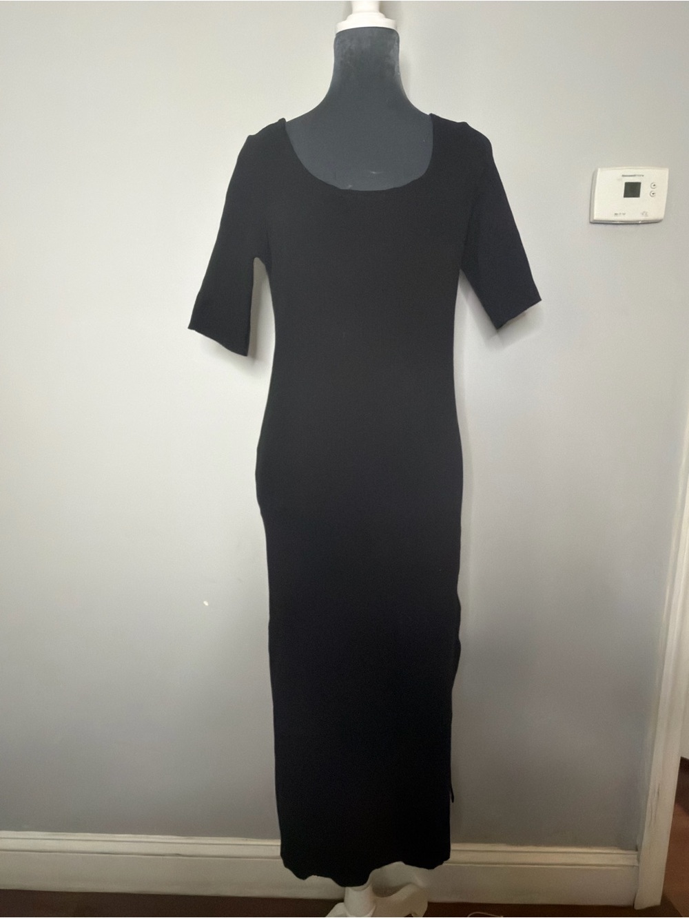 Calvin Klein Jeans Black Short-Sleeve Maxi Dress